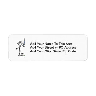 Basic Stick Figure Doctor Return Address Label