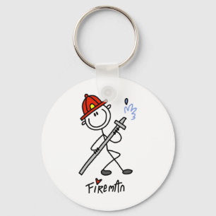 Basic Stick Figure Fireman T-shirts and Gifts Key Ring