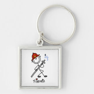 Basic Stick Figure Fireman T-shirts and Gifts Key Ring