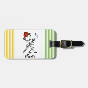 Basic Stick Figure Fireman T-shirts and Gifts Luggage Tag