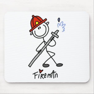 Basic Stick Figure Fireman T-shirts and Gifts Mouse Pad