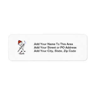 Basic Stick Figure Fireman T-shirts and Gifts Return Address Label