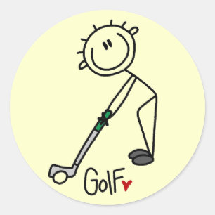 Basic Stick Figure Golf T-shirts and Gifts Classic Round Sticker