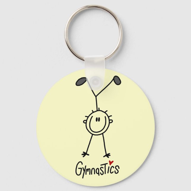 Basic Stick Figure Gymnastics Tshirts and Gifts Key Ring (Front)