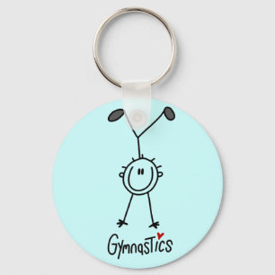 Basic Stick Figure Gymnastics Tshirts and Gifts Key Ring