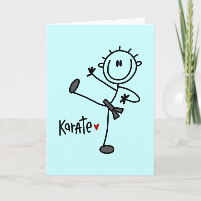 Basic Stick Figure Karate T-shirts and Gifts Card (Front)