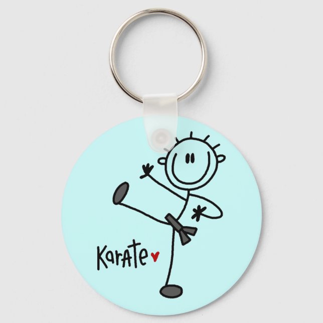 Basic Stick Figure Karate T-shirts and Gifts Key Ring (Front)