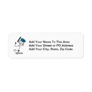 Basic Stick Figure Police Officer Return Address Label