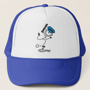 Basic Stick Figure Police Officer Trucker Hat