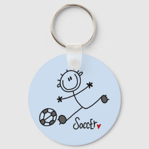 Basic Stick Figure Soccer T-shirts and Gifts Key Ring