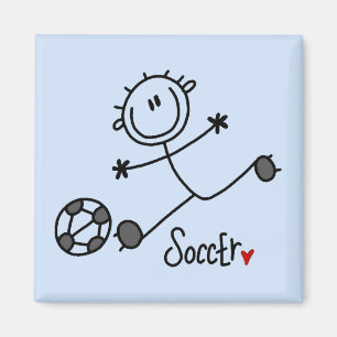 Basic Stick Figure Soccer T-shirts and Gifts Magnet