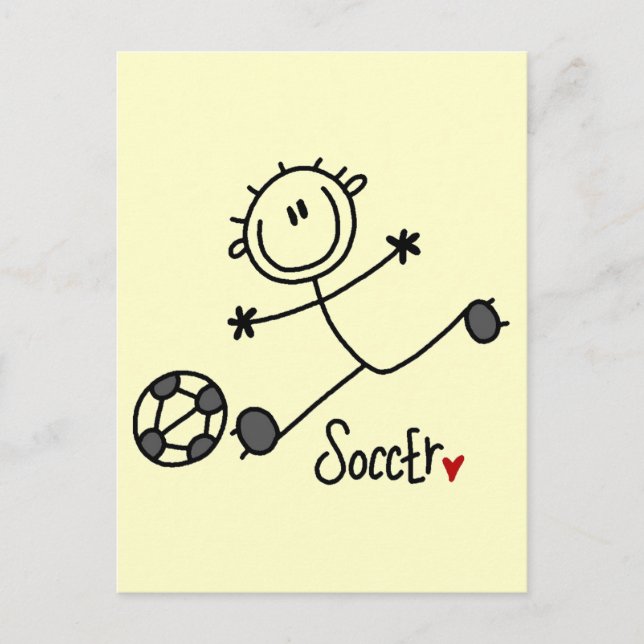 Basic Stick Figure Soccer T-shirts and Gifts Postcard (Front)