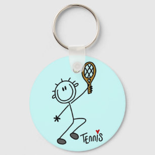 Basic Stick Figure Tennis Tshirts and Gifts Key Ring