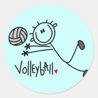Basic Stick Figure Volleyball Tshirts and Gifts Classic Round Sticker