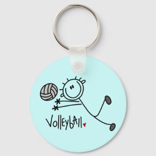 Basic Stick Figure Volleyball Tshirts and Gifts Key Ring