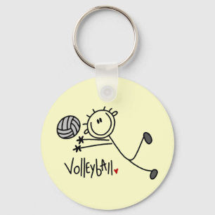 Basic Stick Figure Volleyball Tshirts and Gifts Key Ring