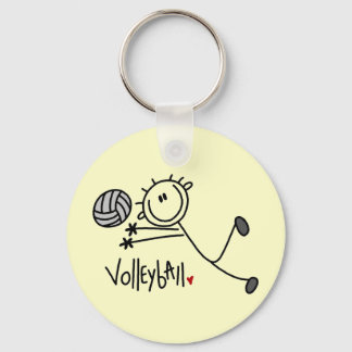 Basic Stick Figure Volleyball Tshirts and Gifts Key Ring