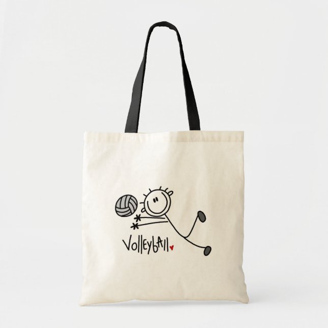 Basic Stick Figure Volleyball Tshirts and Gifts Tote Bag (Front)