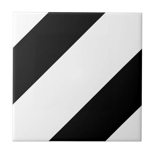 Basic Stripe 1 Black and White Tile (Front)