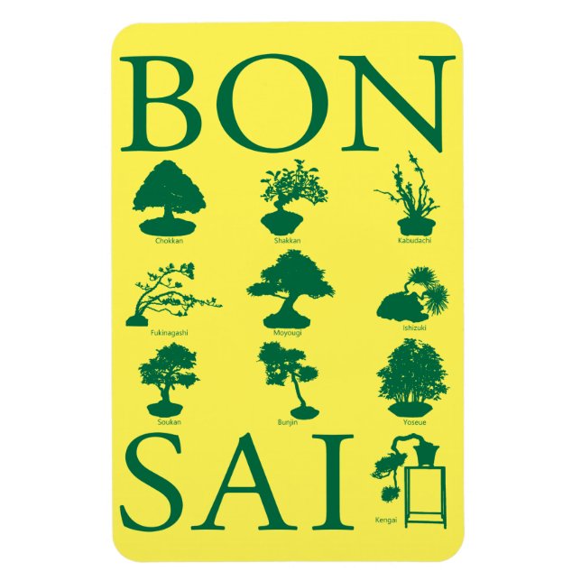 Basic Styles of Bonsai Tree Magnet (Vertical)