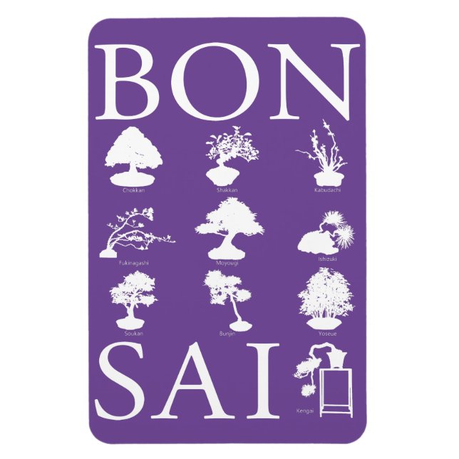 Basic Styles of Bonsai Tree Magnet (Vertical)