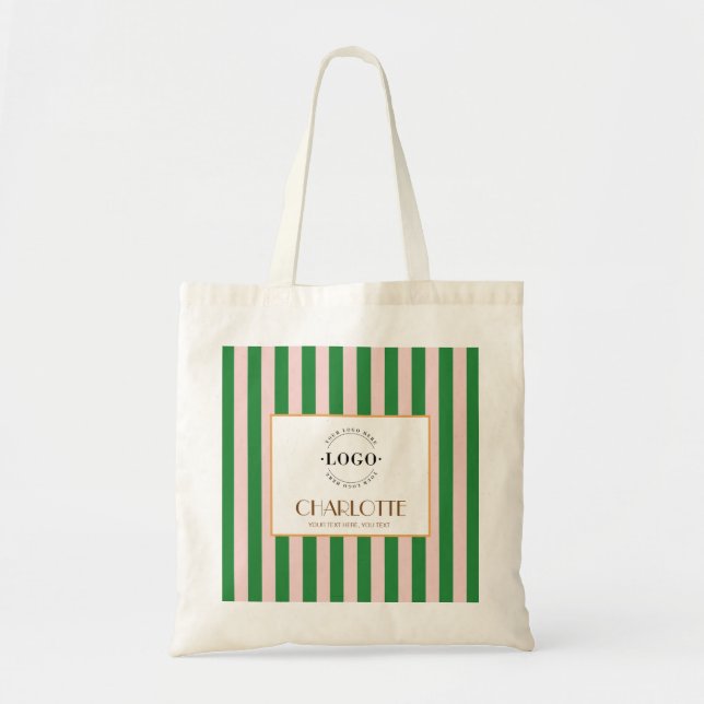 Basic Stylish Trendy Logo Custom Business or Shop Tote Bag (Front)