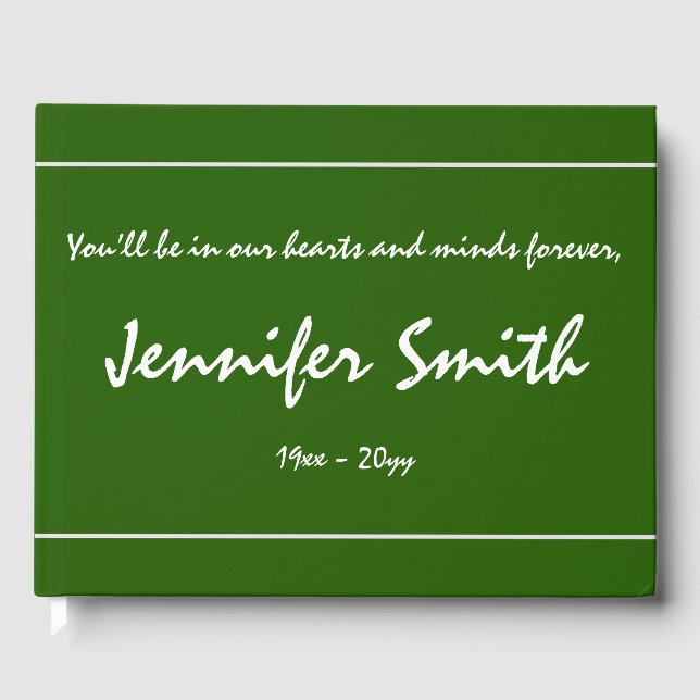 Basic, Subdued Memories Guestbook (Front)