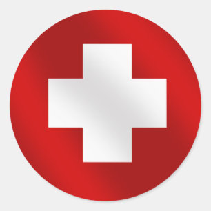 Basic Swiss flag Suisse gifts for Schweiz lovers Classic Round Sticker