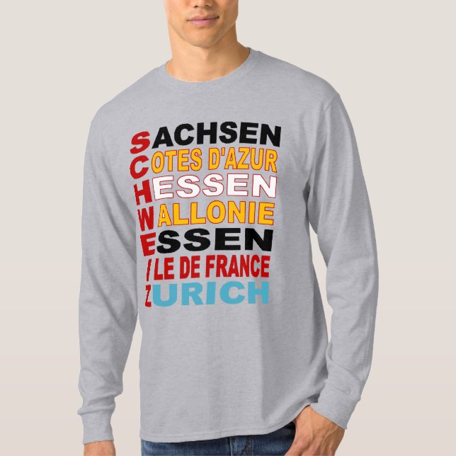 Basic T-shirt gray TOURISM EUROPE design (Front)