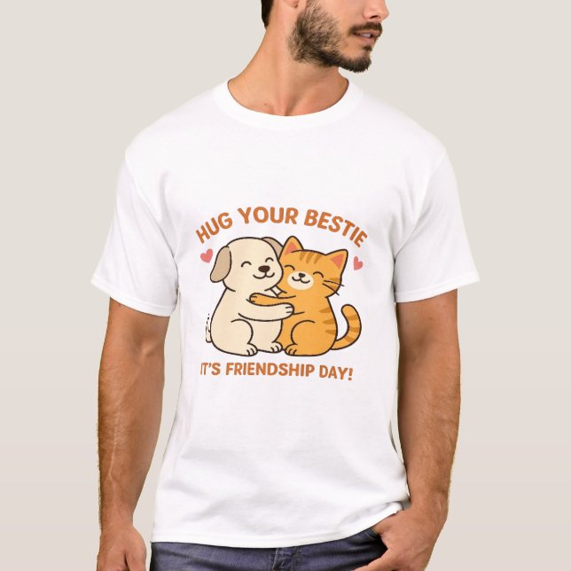 Basic T-Shirt | Hug Your Bestie T-Shirt  (Front)