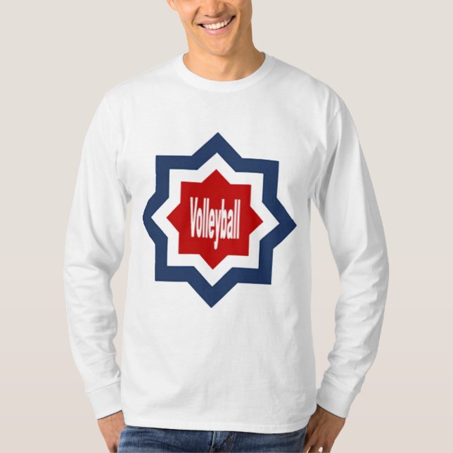 Basic T-shirt long sleeves DESIGN VOLLEYBALL (Front)