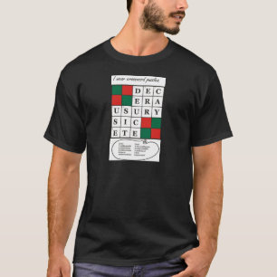 Basic T-Shirt with unique crossword puzzle design.