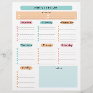 Basic Task List Editable Tear Away Daily Planner Custom Letterhead
