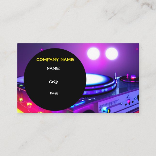 BASIC TEMPLATE BUSINESS CARD FOR A DJ W LINKS (Front)