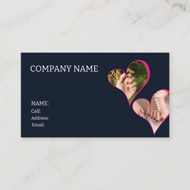 BASIC TEMPLATE BUSINESS CARD nails (Front)