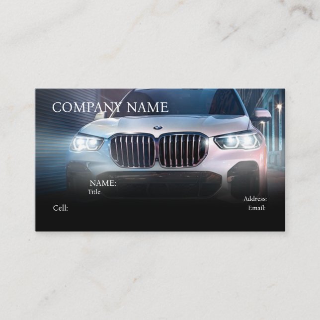 BASIC TEMPLATE BUSINESS CARD SPORTS CAR  (Front)