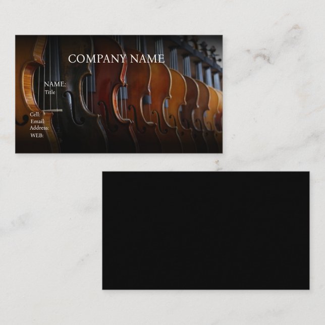 BASIC TEMPLATE BUSINESS CARD, VIOLIN CARD (Front/Back)