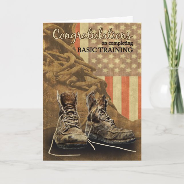 Basic Training Congratulations Combat Boots Card (Front)