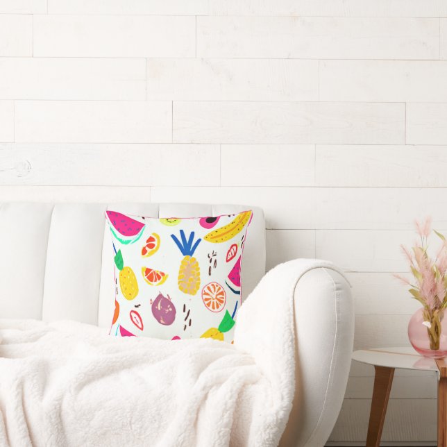 Basic Tropical Fruits Patterns Art. Buy Now Cushion (Couch)