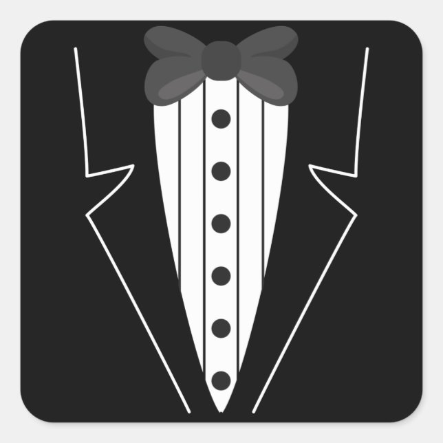 Basic Tuxedo Dinner Party Suit Square Sticker (Front)