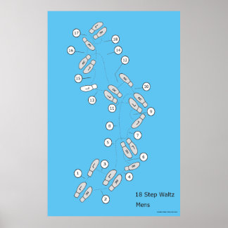 Basic Waltz 18 Steps Mens Poster