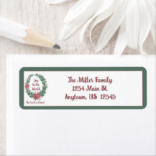 Basic watercolor wreath custom Christmas Holiday  Return Address Label