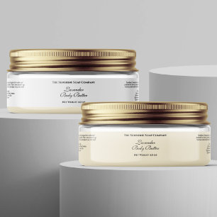 Basic Waterproof White Cosmetics Jar Label 1" x 7"