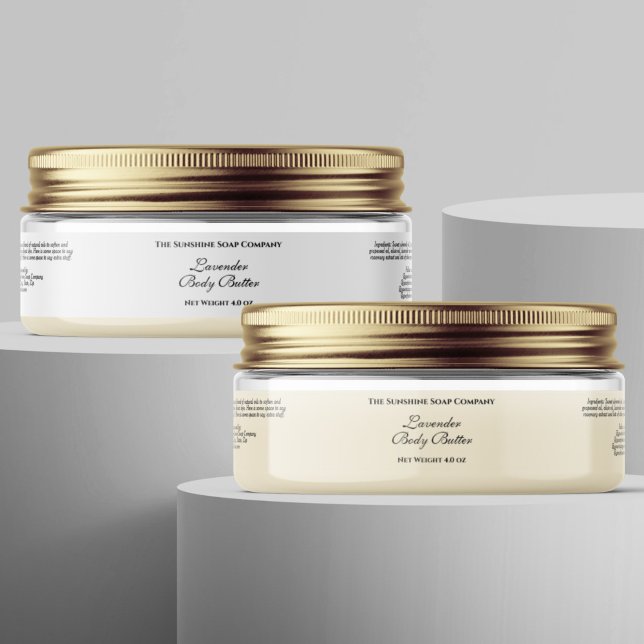 Basic Waterproof White Cosmetics Jar Label 1" x 7" (Creator Uploaded)