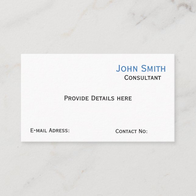 Basic White Business Card (Front)