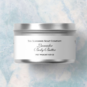Basic White Cosmetics Jar Label  1" x 7.25