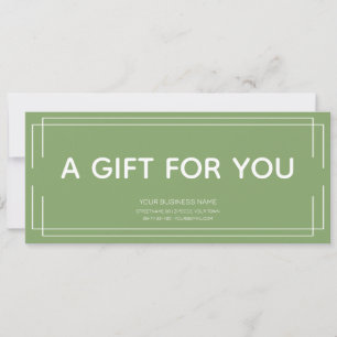 basic white green logo business gift certificate 