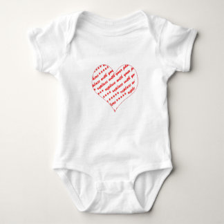 Basic White Heart Shaped Photo Frame Baby Bodysuit