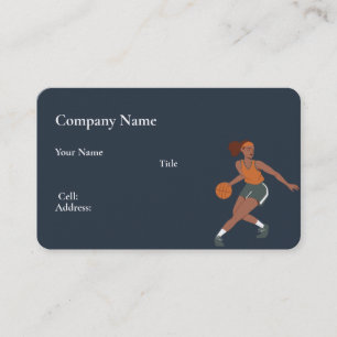 Basic white Template Business Card basketball