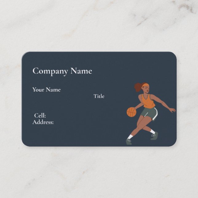 Basic white Template Business Card basketball (Front)